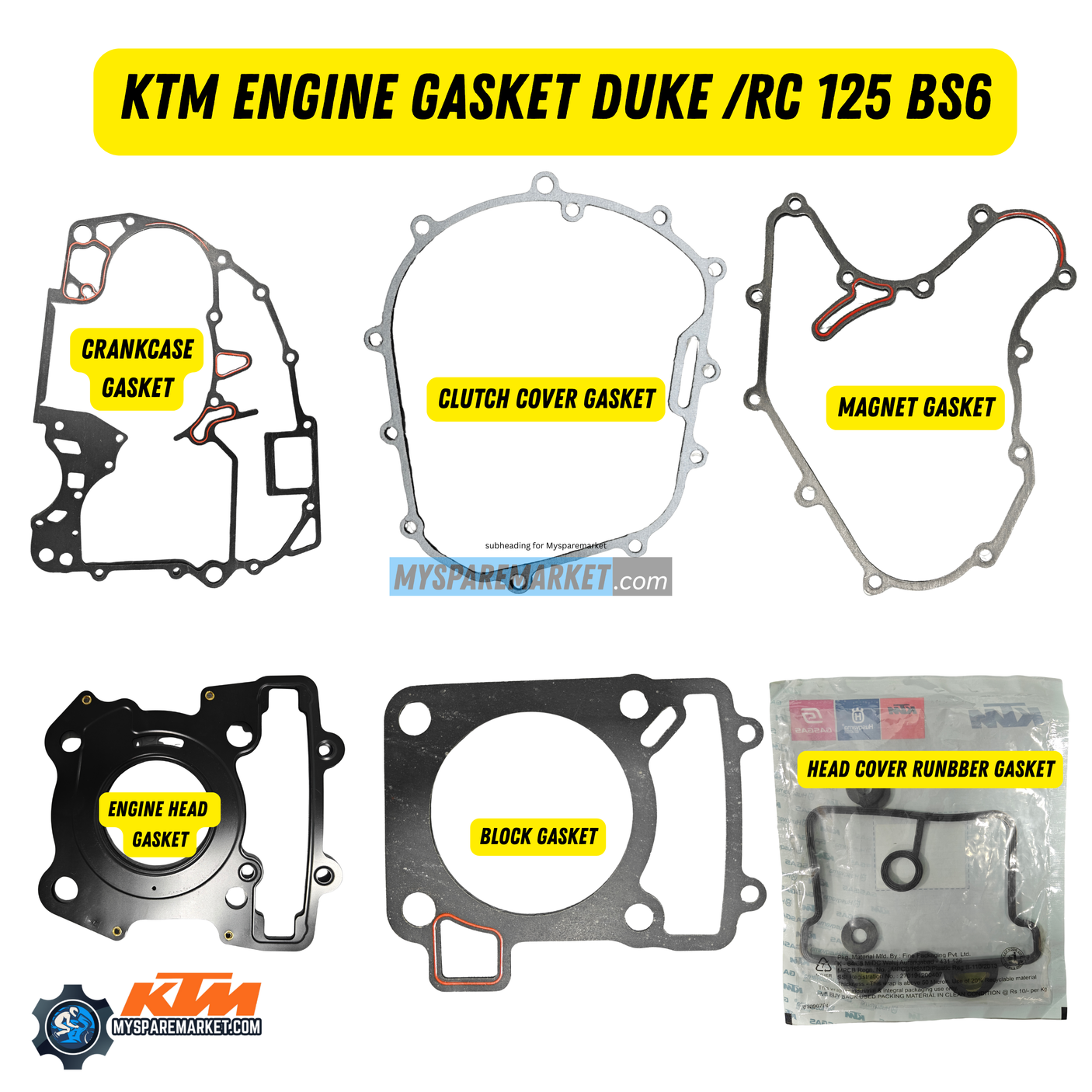 KTM ENGINE GASKET DUKE/RC 125 BS6