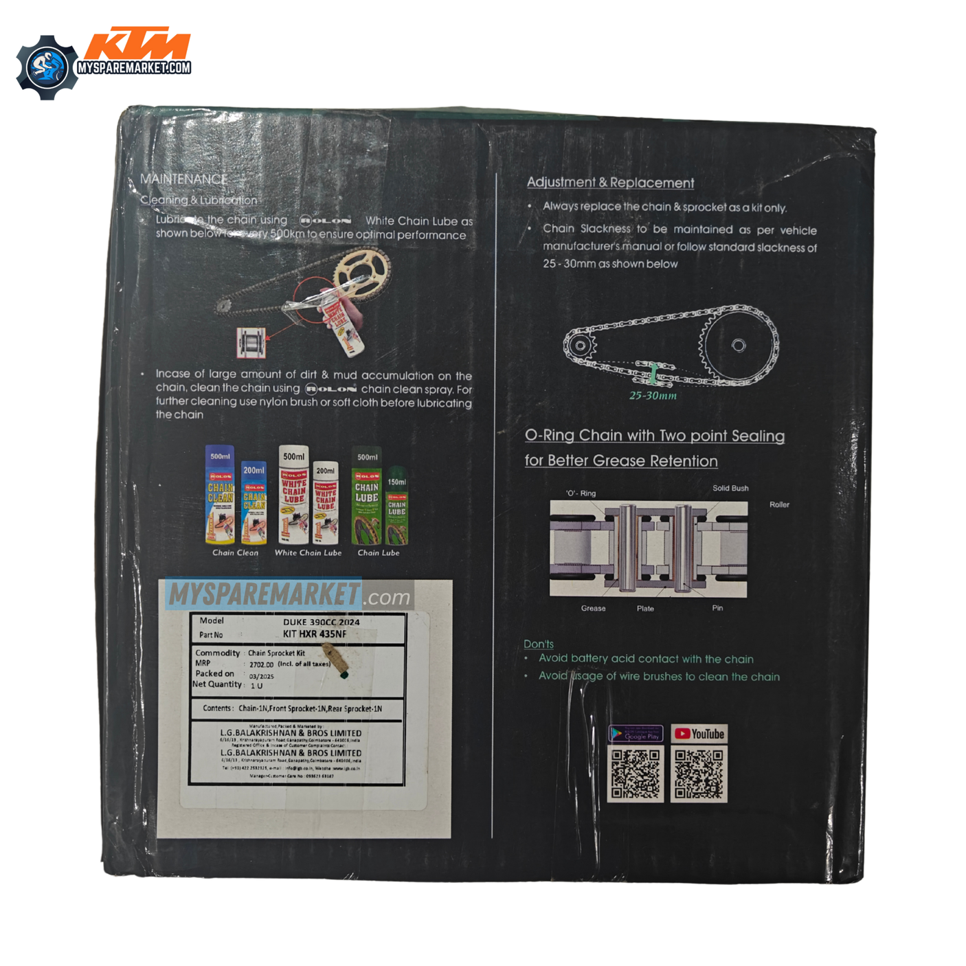 DUKE 390 3RD GEN CHAIN KIT