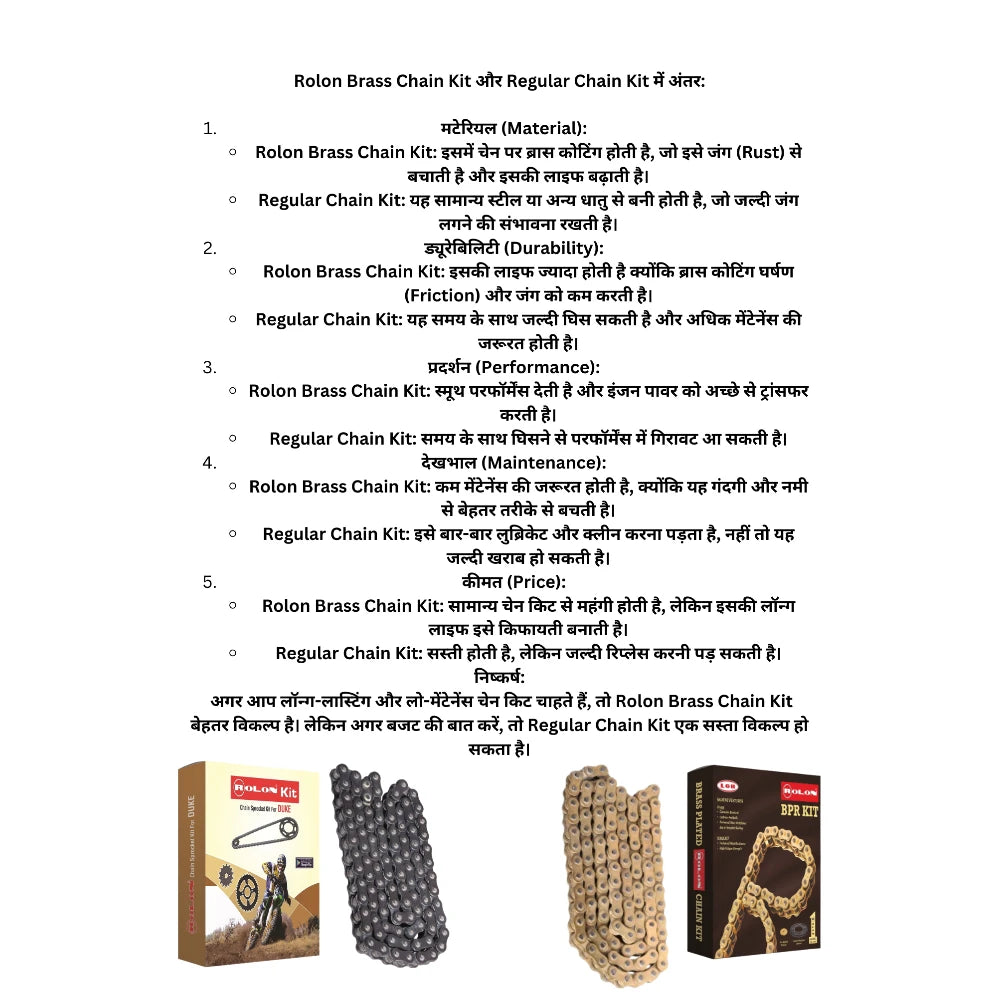 Chain Kit - HPORC 373NF - Duke & Rc 125 BRASS