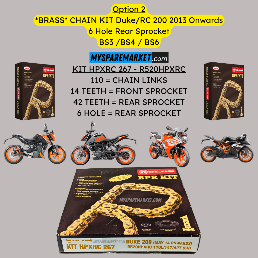 Chain Kit - KTM RC / DUKE 200 (6 Hole & 4 Hole Sprocket)