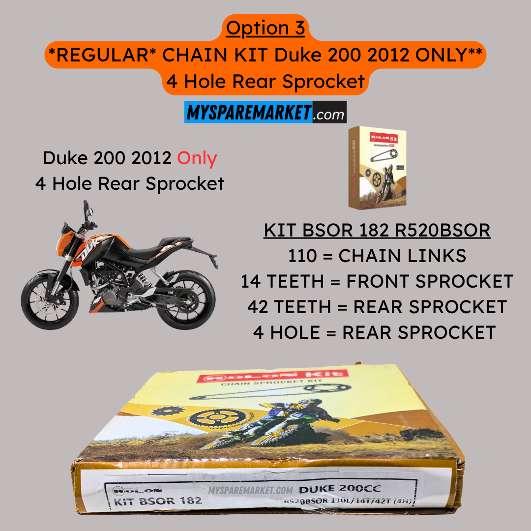 Chain Kit - KTM RC / DUKE 200 (6 Hole & 4 Hole Sprocket)