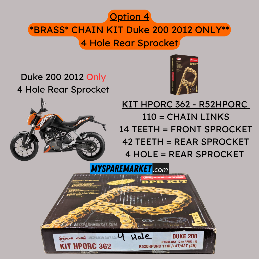 Chain Kit - KTM RC / DUKE 200 (6 Hole & 4 Hole Sprocket)