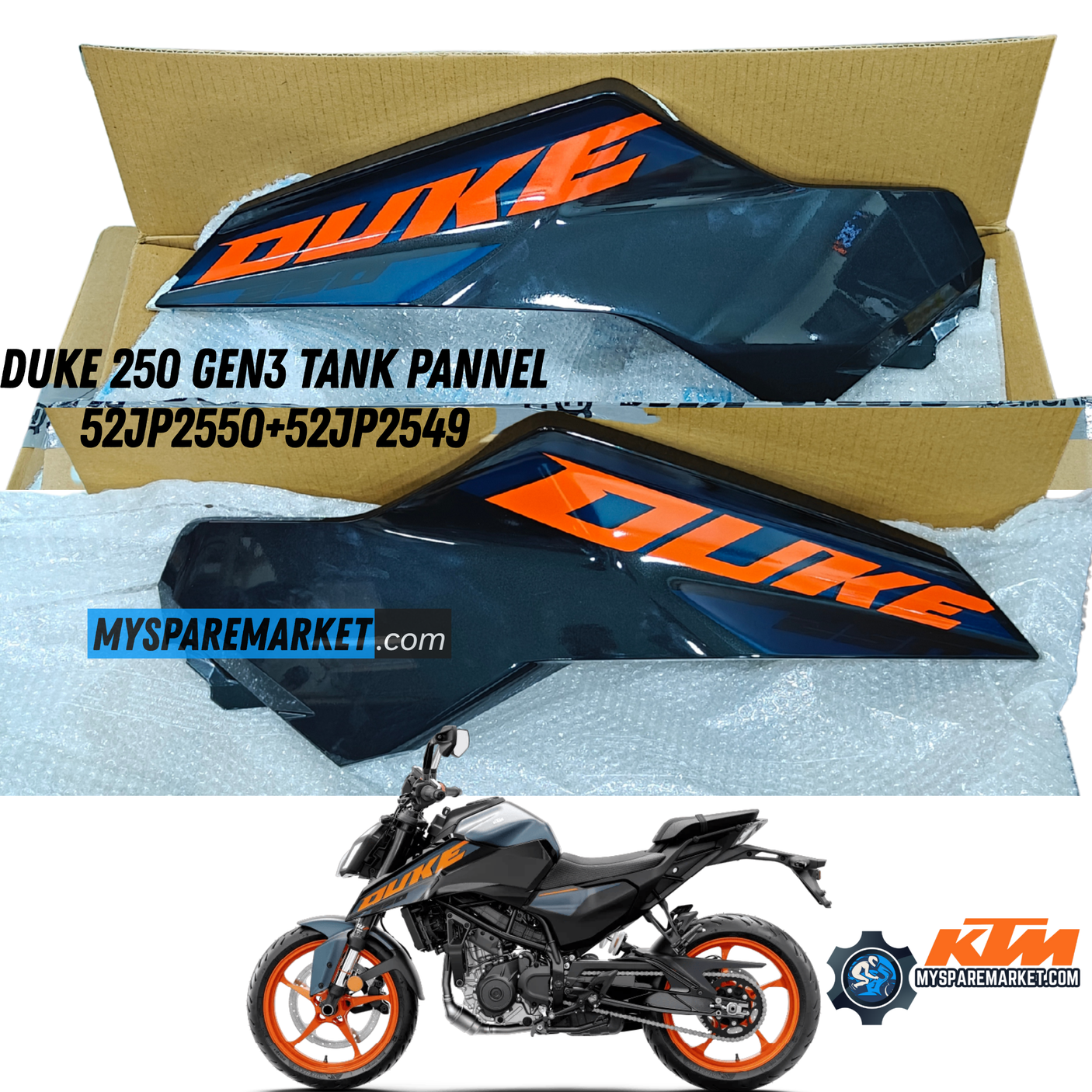 DUKE 250 GEN3 TANK PANNEL 52JP2550+52JP2549
