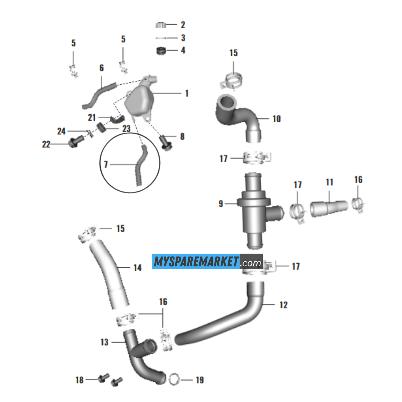 TUBE RADIATOR TO EXPANSION TANK-JP601206