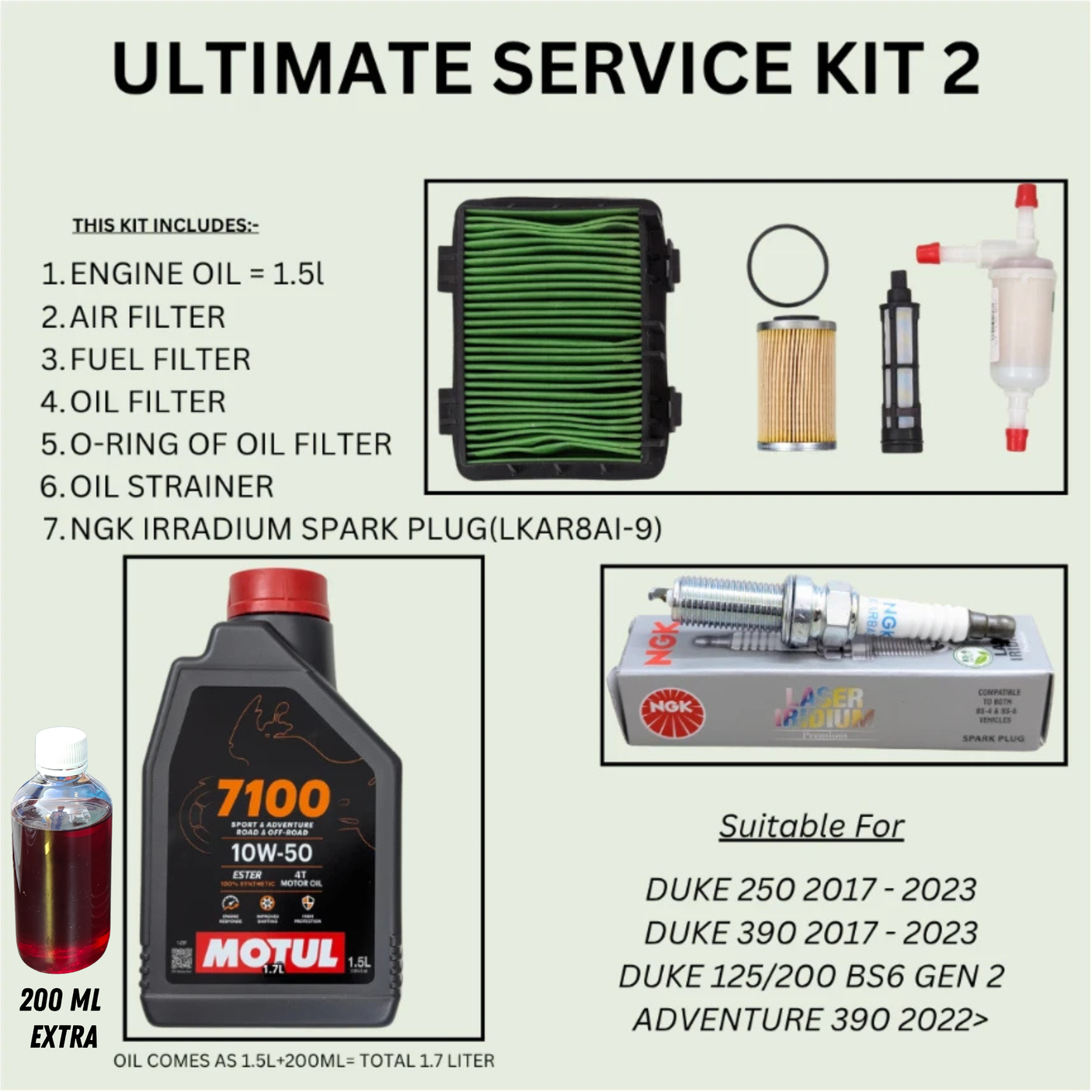 KTM ULTIMATE SERVICE KIT 2 - FOR KTM DUKE 390 / 250 / ADVENTURE 390 2022