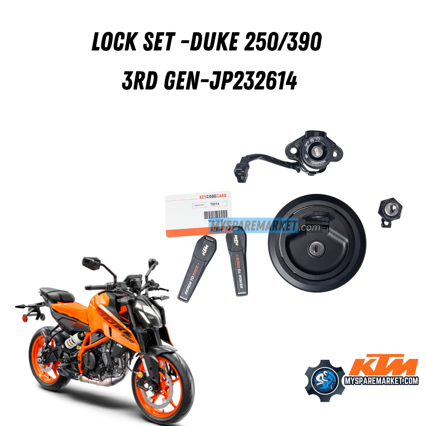 LOCK SET -DUKE 250/390 3RD GEN-JP232614