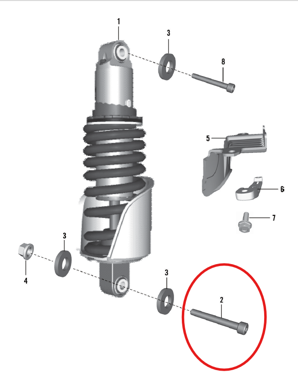 BOLT SOCKET M10 X 1.25 - REAR SUSPENSION BOLT (MONO BOLT) - LAC00006