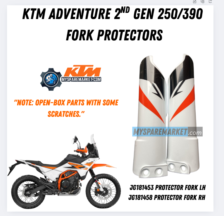 KTM ADVENTURE 2nd GEN 250/390 FORK PROTECTORS JG181453 +JG181458