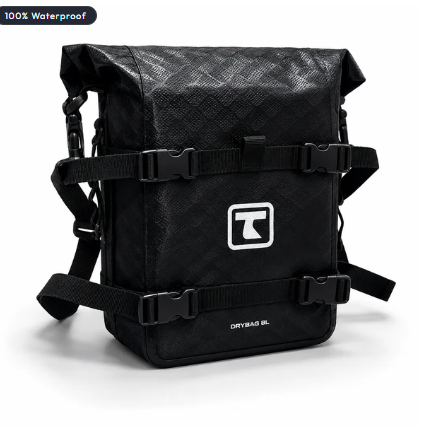 TAANC Terra Series Multi Use Adventure Bag 8L - Waterproof Motorcycle Crash Bar / Tail / Rear Rack Bag Carbon Black