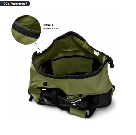 TAANC 40L Waterproof Motorcycle Tail Bag For Bike Touring, Adventure Riding, Camping & Travel | Universal Rear Seat Luggage | Terra Series | Green /Black