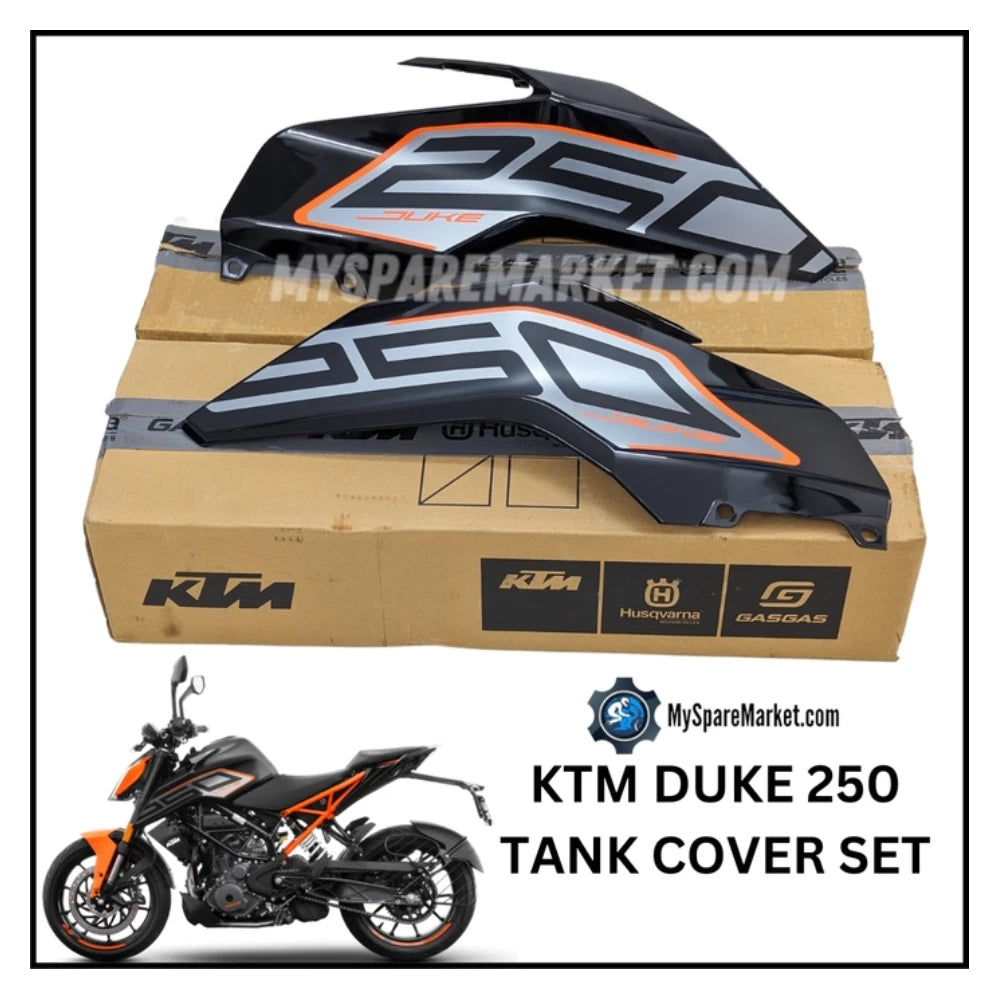 TANK PANNEL - DUKE 250 2023 - Version Glossy Black - 52JP1846 (Left) + 52JP1844 (Right)