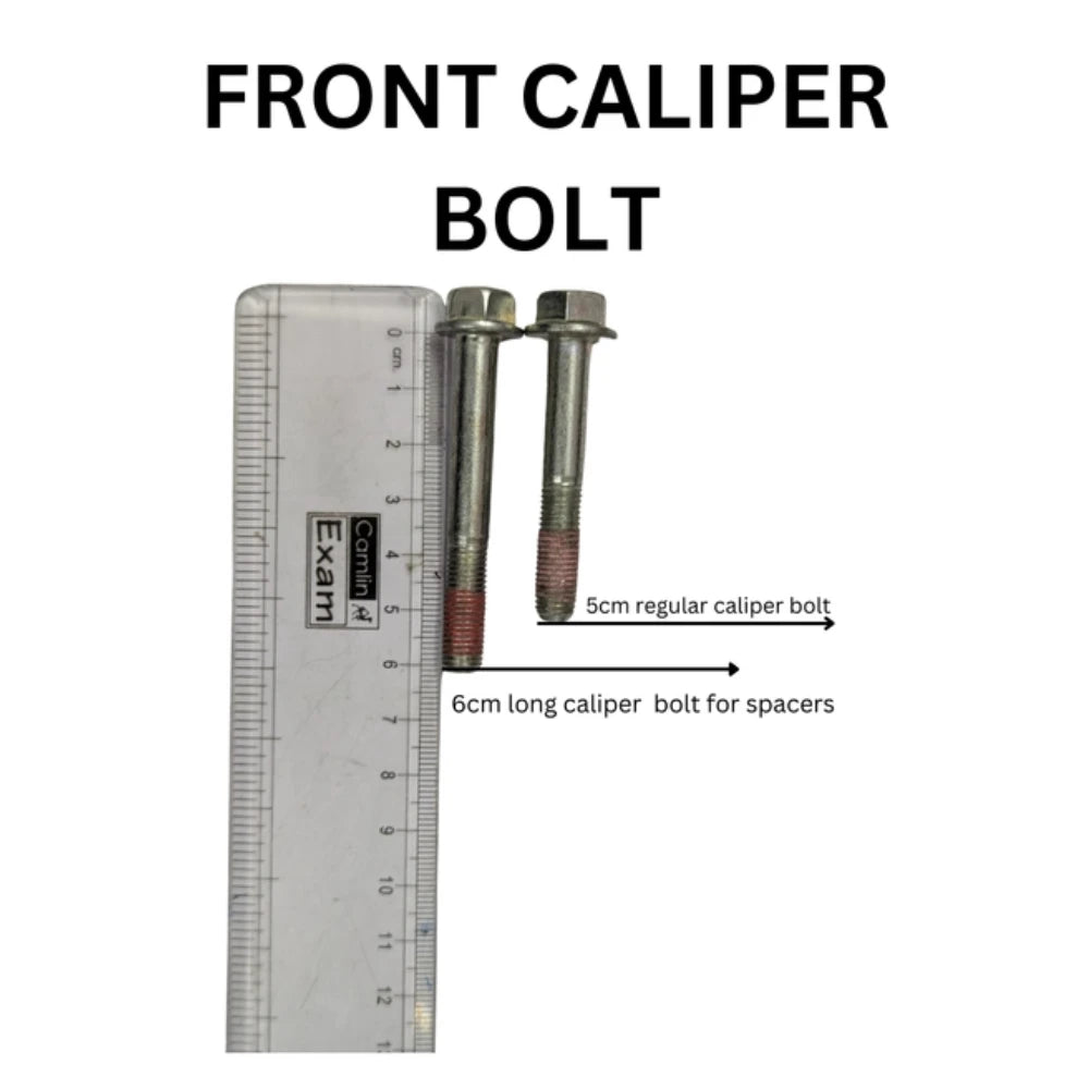 ORIGINAL CALIPER SPACERS (JU131004) + LONG BOLTS (LAD00079)