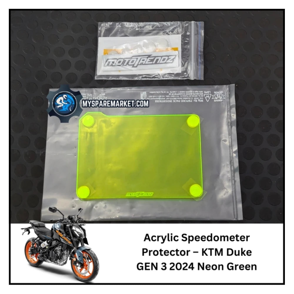 Acrylic Speedometer Screen Protector - Duke 250 / 390 Gen 3 - Neon Green - ASPNGKT004