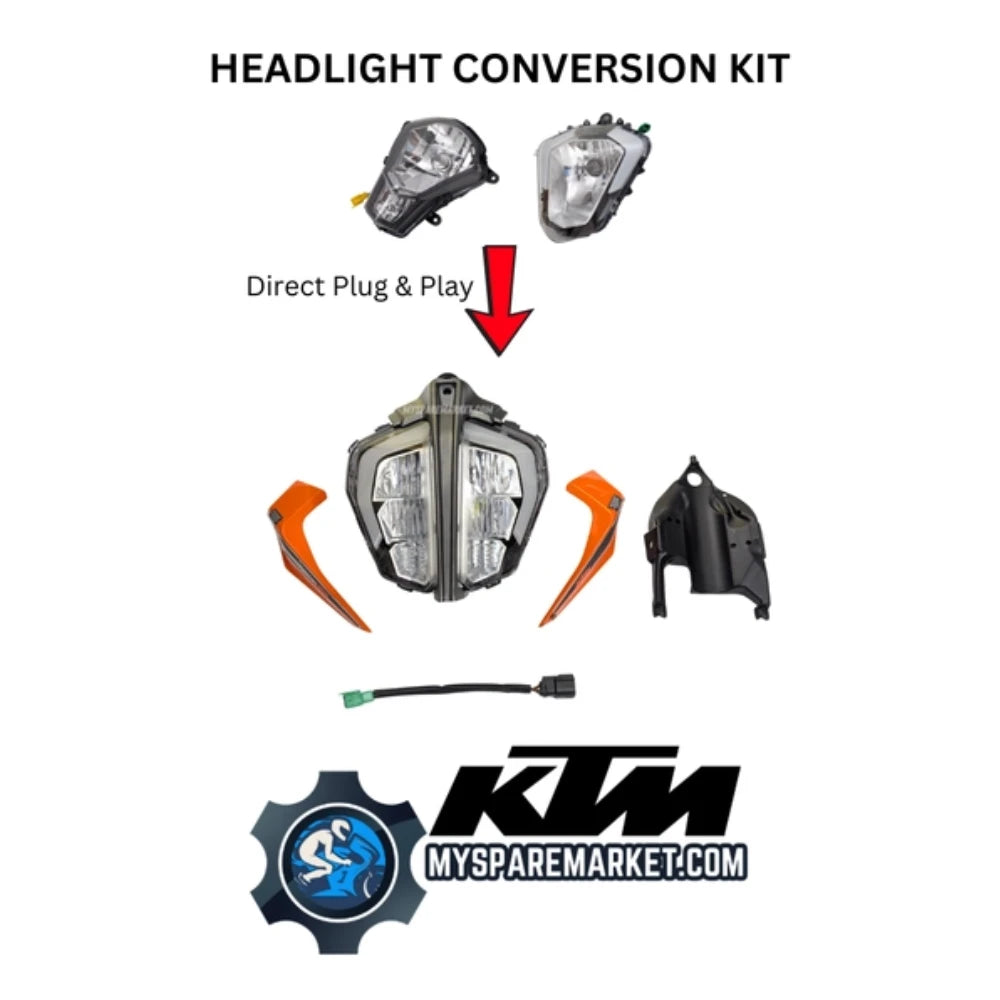 HEADLIGHT CONVERSION KIT - KTM DUKE - HALOGEN TO LED SETUP