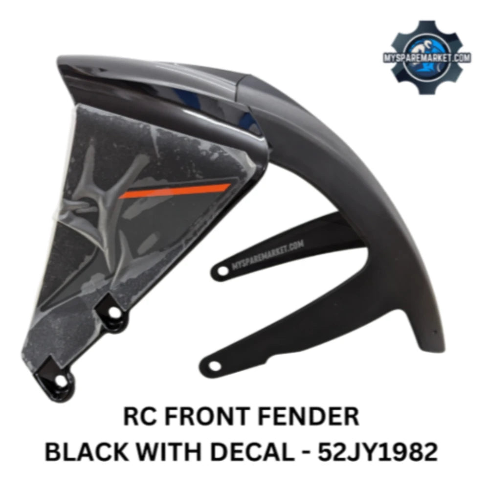 FRONT FENDER - RC - BLACK WITH DECAL - 52JY1982 + JY181408