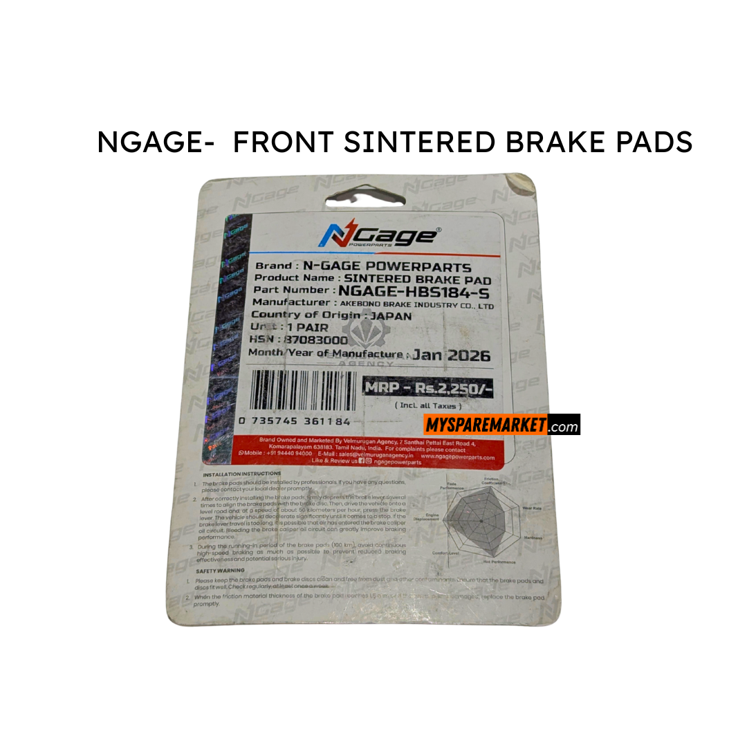 Ngage - Sintered Brake Pads Front -