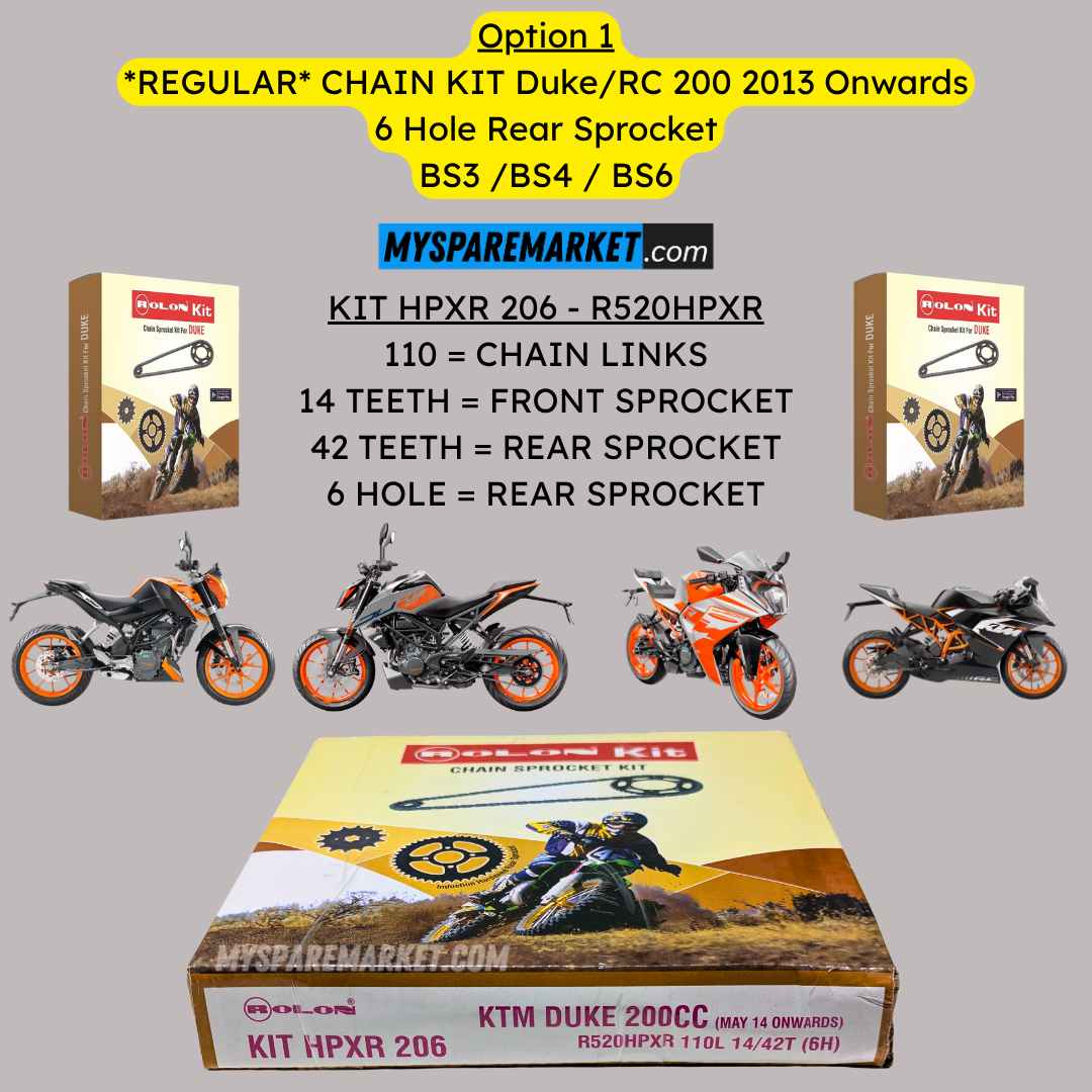 Chain Kit - KTM RC / DUKE 200 (6 Hole & 4 Hole Sprocket)