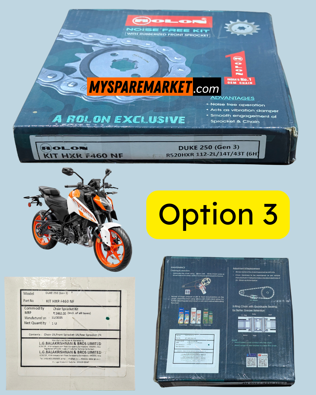 CHAIN KIT - DUKE 250 (2017 - 2023) & (2024 Onwards)