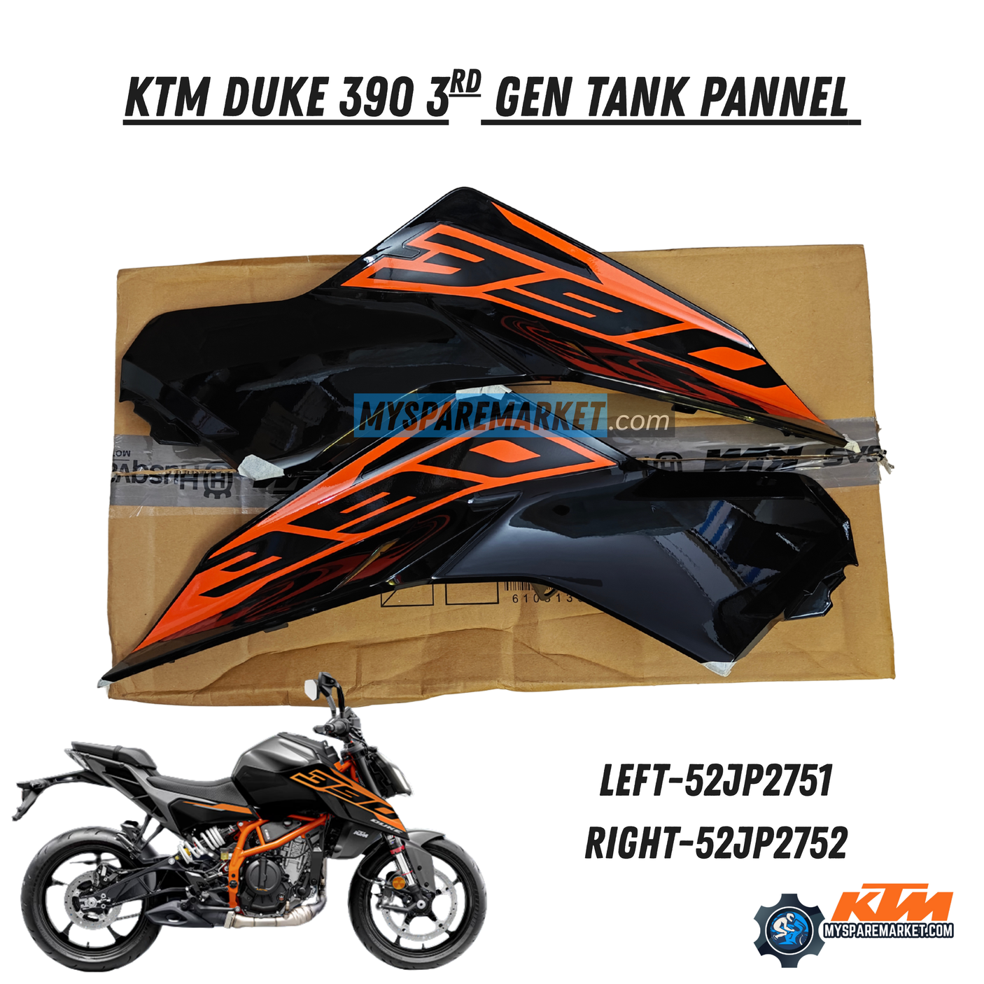 DUKE 390 3RD GEN TANK PANNEL-BLACK