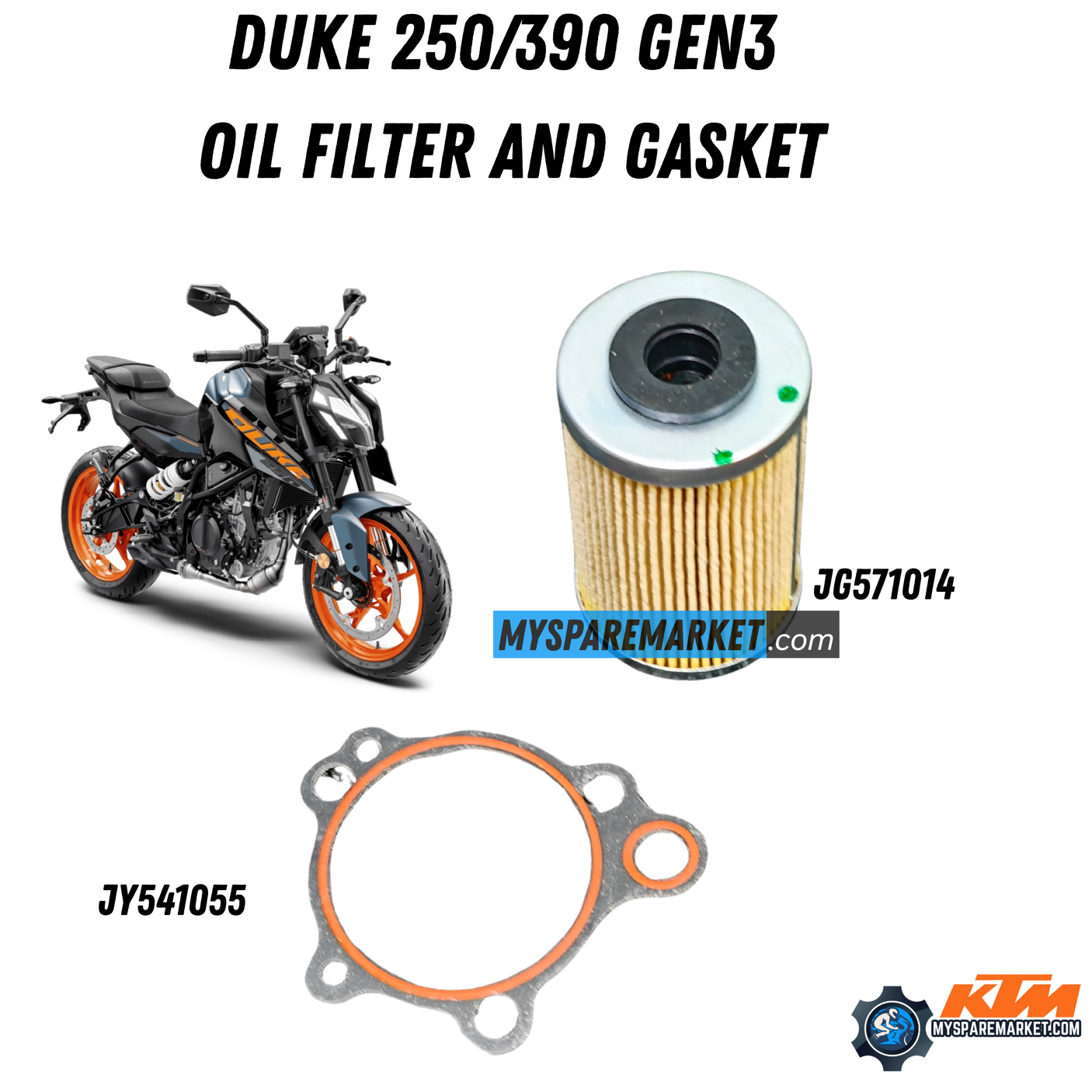 OIL FILTER WITH GASKET FOR GEN 3 JG571014+JY541055