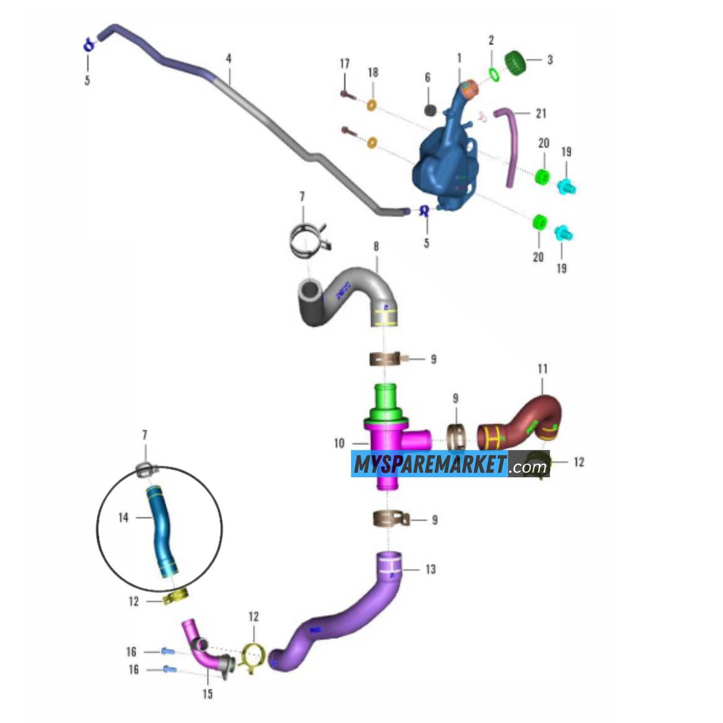 PIPE RADIATOR-CONNECTOR-JG601251