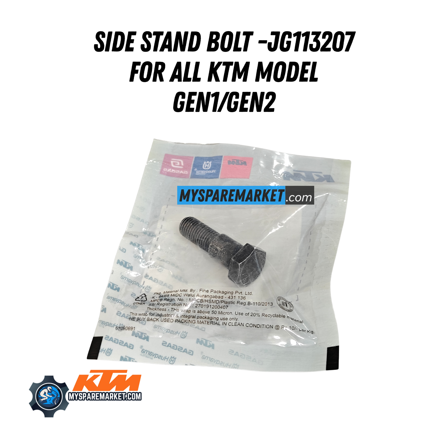SIDE STAND BOLT -JG113207 FOR ALL KTM MODEL GEN1/GEN2