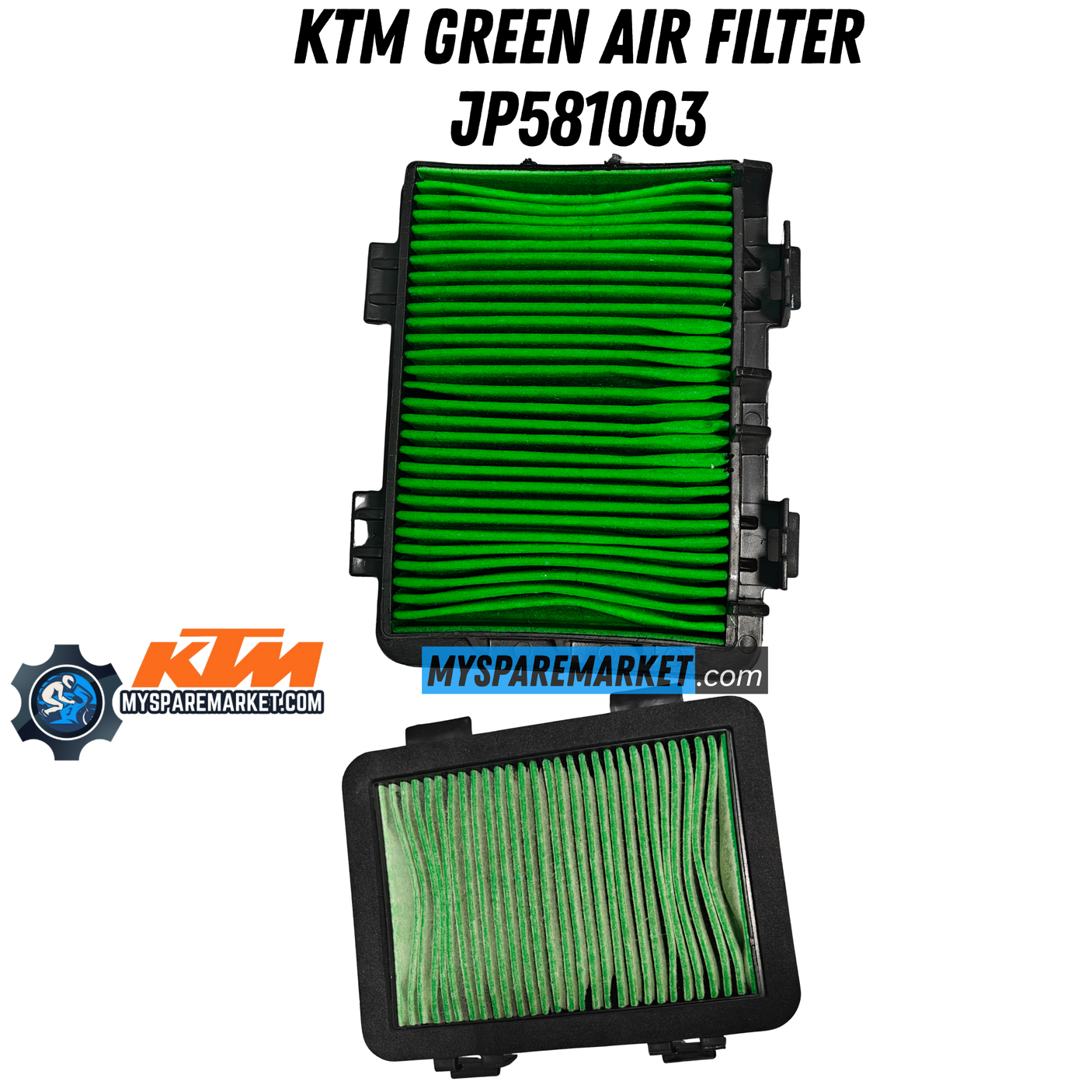 AIR FILTER GREEN-JP581003 [ORIGINAL OPEN BOX FRESH PIECE] FOR DUKE GEN 1-2-250/390 ADVENTURE 250/390 GEN1/RC MOTOGP 125-200-390