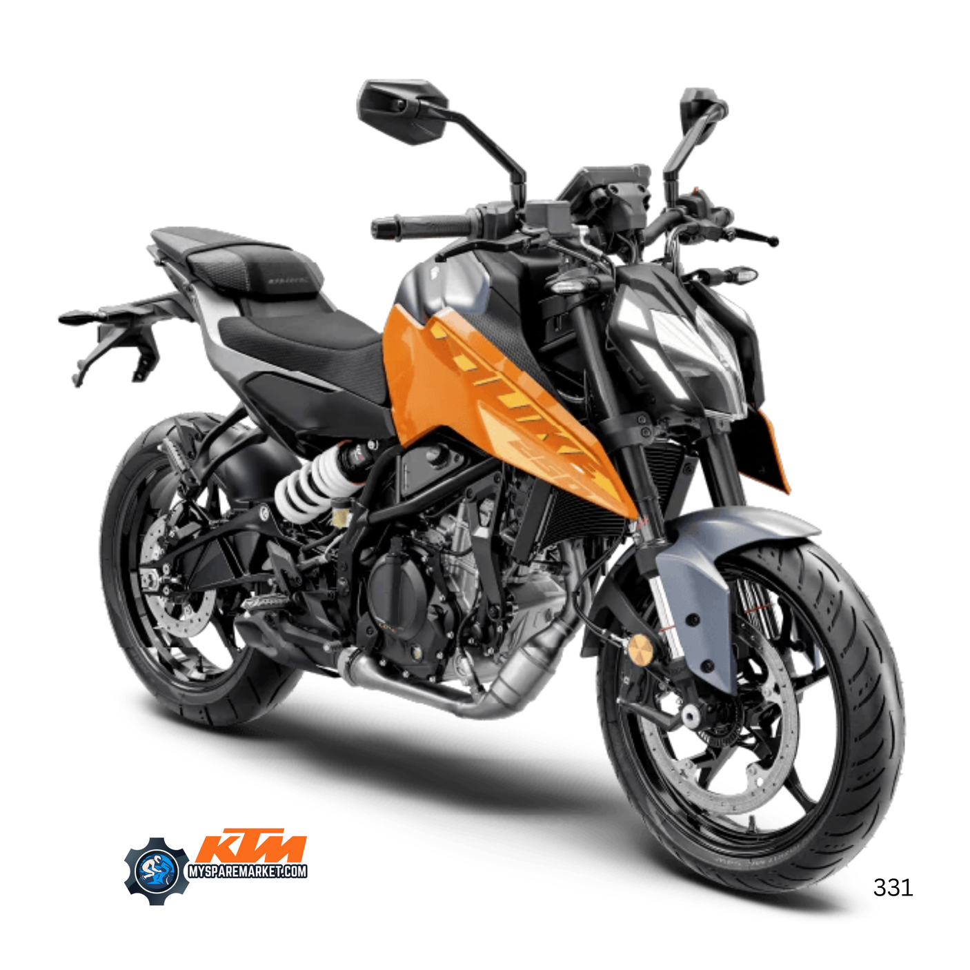 DUKE 250 GEN3 TANK PANNEL ELECTRIC ORANGE -52JP2007+52JP2008