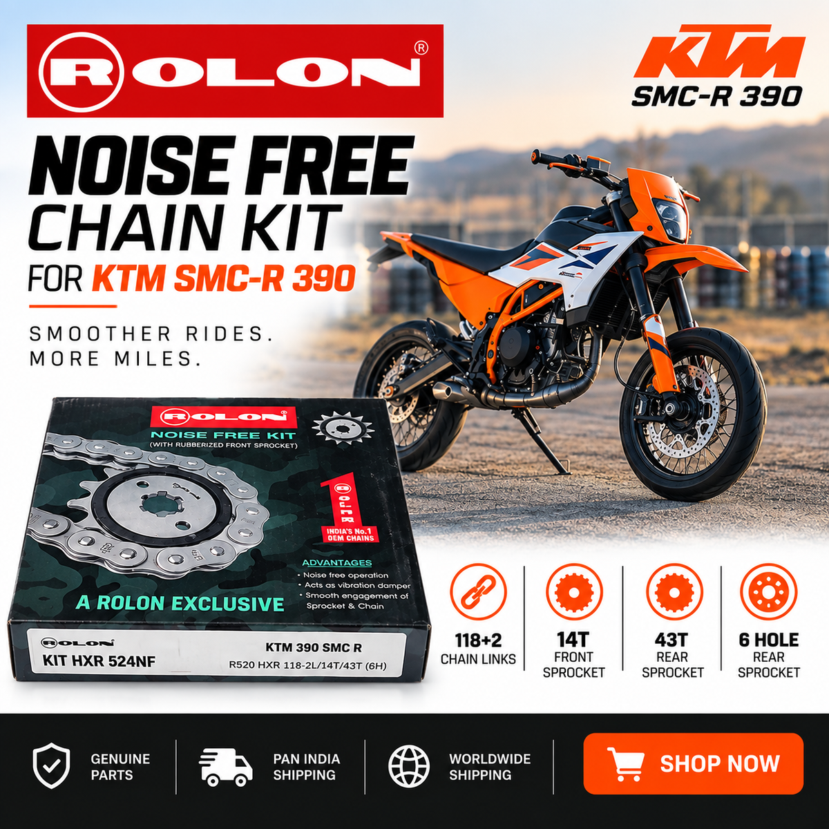 KTM SMC 390 R - CHAIN KIT NOISE FREE