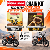 ROLON Chain Kit for KTM Duke 250 Gen 1 & Gen 2 (2017–2023)