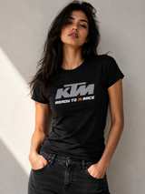 Cotton Signature Crew Neck T-Shirt – BLACK WITH GREY LOGO