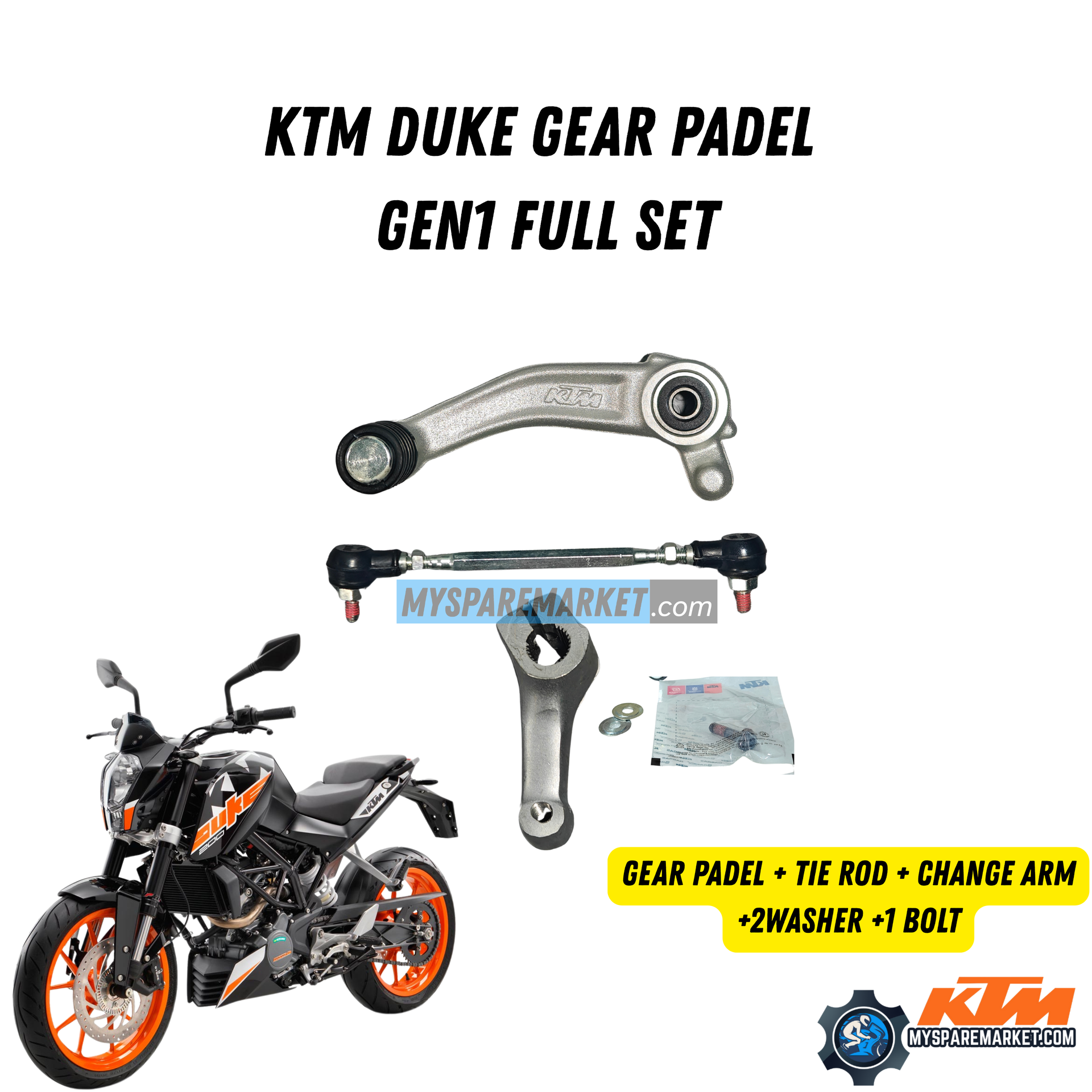 duke gear GEAR PADEL FULLSET GEN1 DUKE1- 125/200/390 [JG161015+JU561401+JU561400 –  MySpareMarket