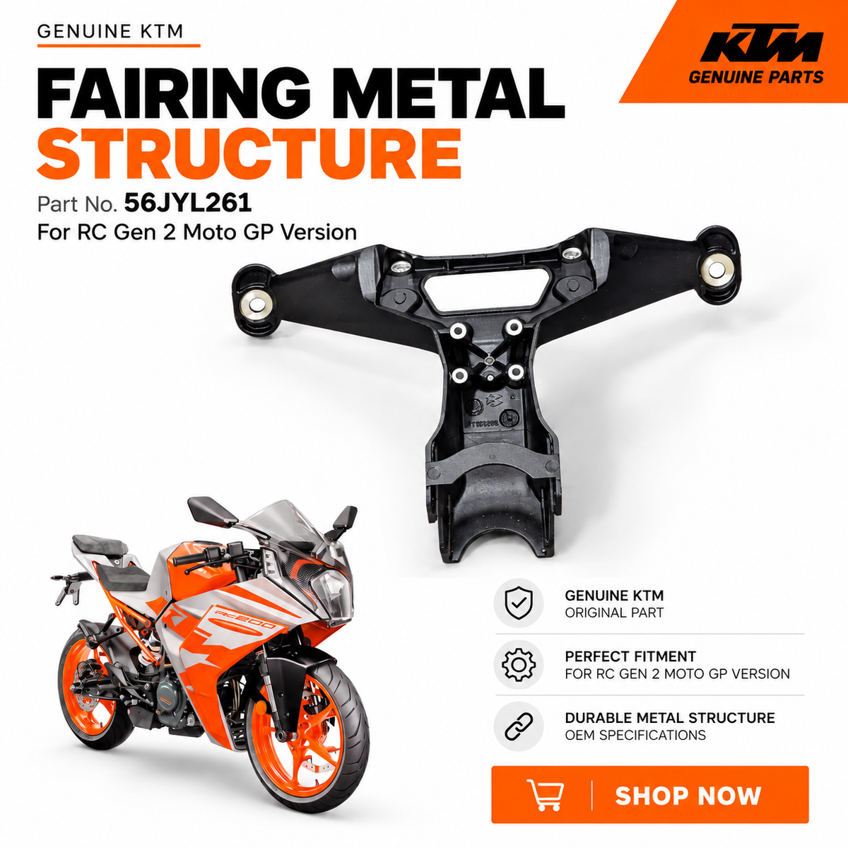 KTM RC Gen 2 Moto GP Fairing Metal Structure 56JYL261 – Genuine KTM Part