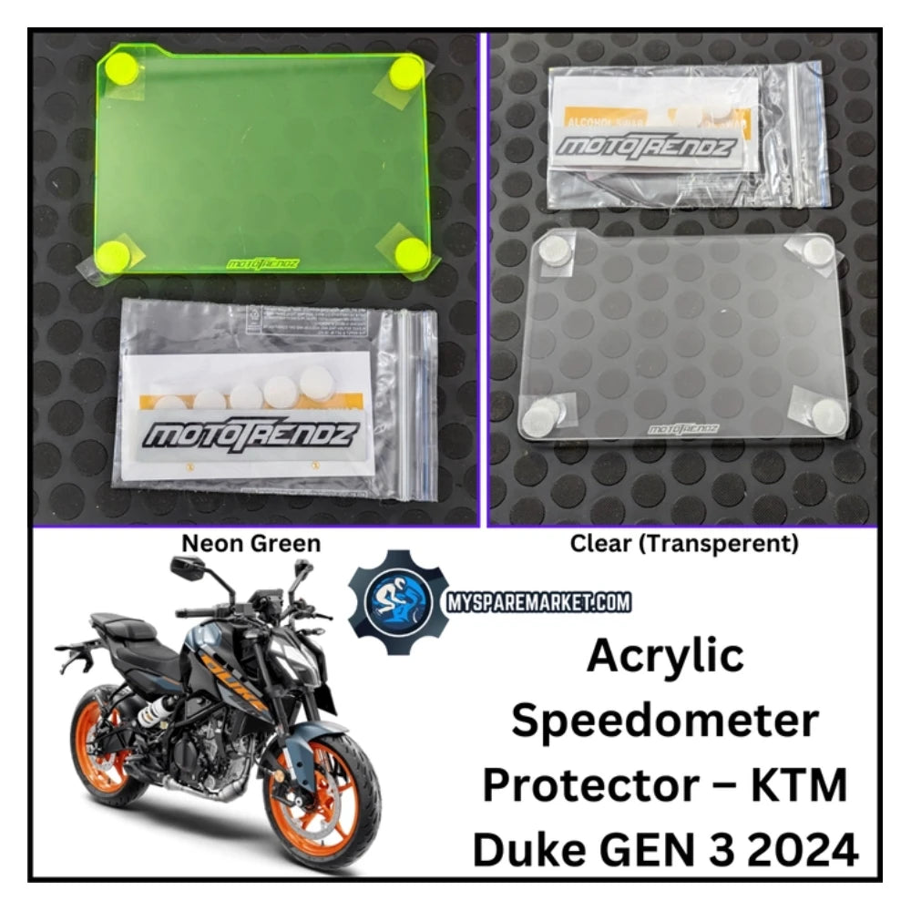 Acrylic Speedometer Screen Protector - Duke 250 / 390 Gen 3 - Neon Green - ASPNGKT004