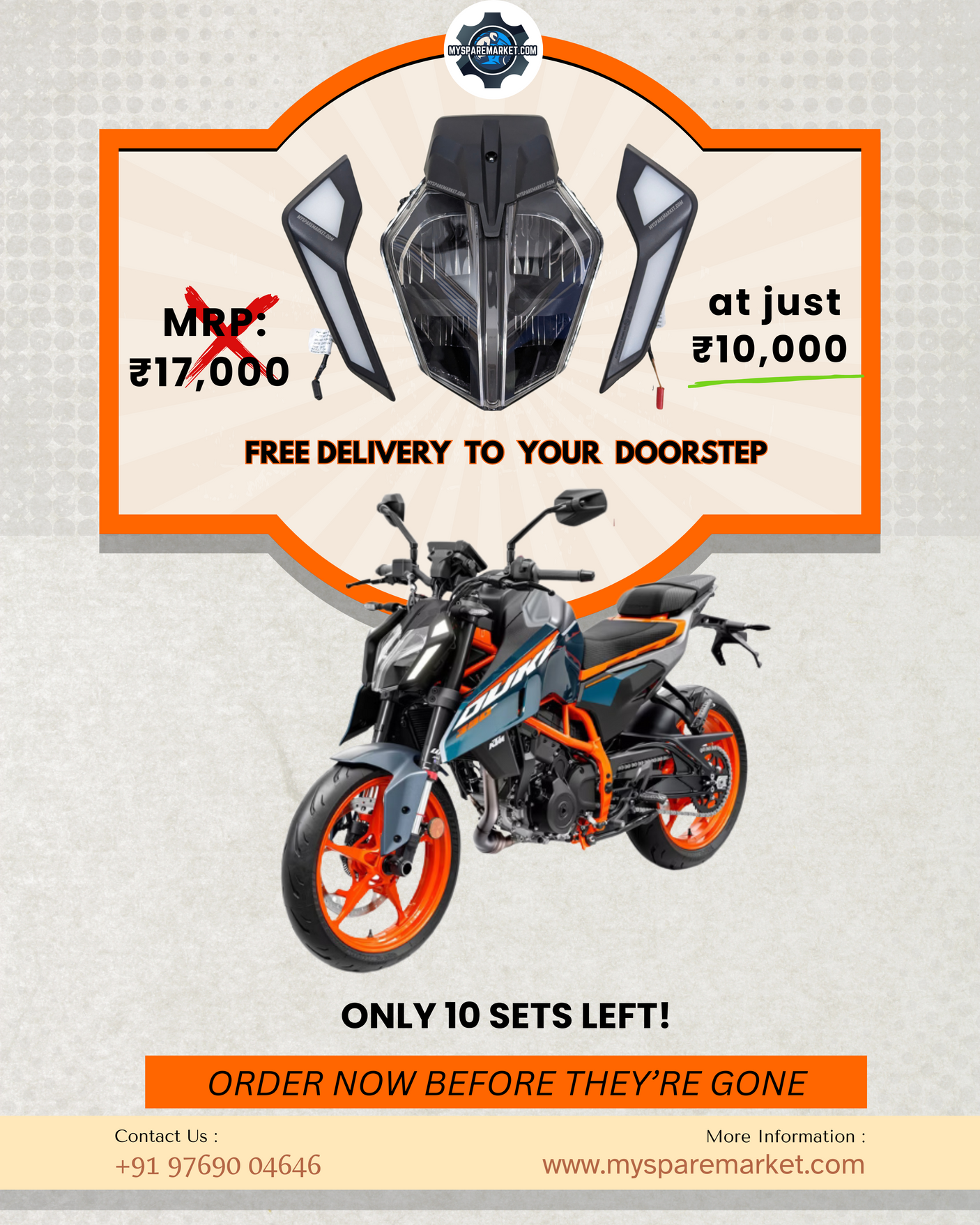 DUKE 390 3RD GEN HEADLIGHT WITH DRL [OPEN-BOX]