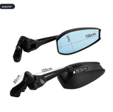 SPIKI Napoleon Ray Mirrors (Pair) | Anti-Glare Oval Mirrors with Short Stem | Anti-Shock | Universal Fit for Motorcycles & Scooters