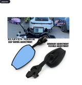 SPIKI Napoleon Ray Mirrors (Pair) | Anti-Glare Oval Mirrors with Short Stem | Anti-Shock | Universal Fit for Motorcycles & Scooters