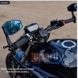 SPIKI Napoleon Ray Mirrors (Pair) | Anti-Glare Oval Mirrors with Short Stem | Anti-Shock | Universal Fit for Motorcycles & Scooters