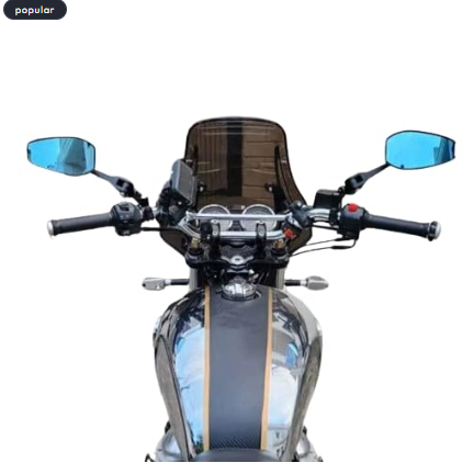 SPIKI Napoleon Ray Mirrors (Pair) | Anti-Glare Oval Mirrors with Short Stem | Anti-Shock | Universal Fit for Motorcycles & Scooters