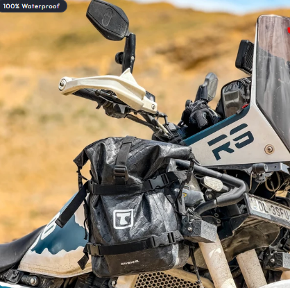 TAANC Terra Series Multi Use Adventure Bag 8L - Waterproof Motorcycle Crash Bar / Tail / Rear Rack Bag Carbon Black