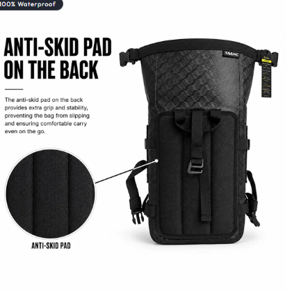 TAANC Terra Series Multi Use Adventure Bag 8L - Waterproof Motorcycle Crash Bar / Tail / Rear Rack Bag Carbon Black