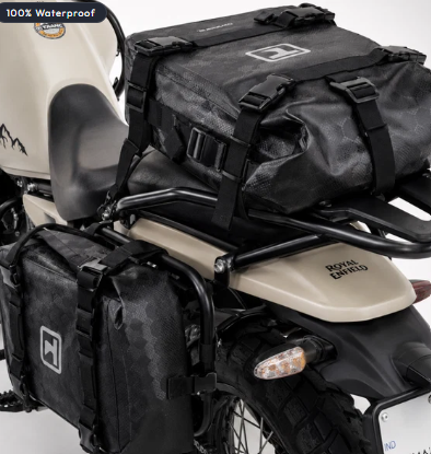 TAANC Terra Series Multi Use Adventure Bag 8L - Waterproof Motorcycle Crash Bar / Tail / Rear Rack Bag Carbon Black