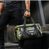 TAANC 40L Waterproof Motorcycle Tail Bag For Bike Touring, Adventure Riding, Camping & Travel | Universal Rear Seat Luggage | Terra Series | Green /Black