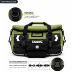 TAANC 40L Waterproof Motorcycle Tail Bag For Bike Touring, Adventure Riding, Camping & Travel | Universal Rear Seat Luggage | Terra Series | Green /Black