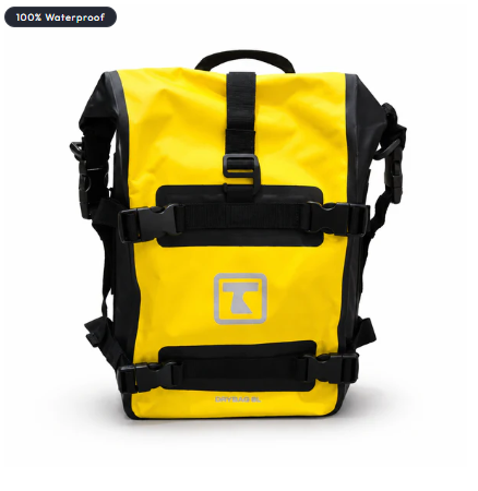 TAANC Terra Series Multi Use Adventure Bag 8L - Waterproof Motorcycle Crash Bar / Tail / Rear Rack Bag Yellow Black
