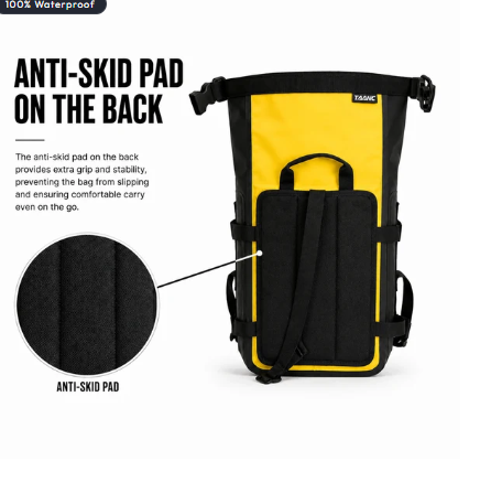 TAANC Terra Series Multi Use Adventure Bag 8L - Waterproof Motorcycle Crash Bar / Tail / Rear Rack Bag Yellow Black