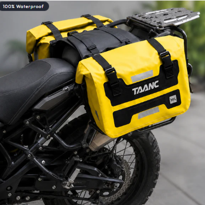 TAANC Terra Series Waterproof Motorcycle Saddle Bags 30L X 2- Adventure Touring Side Luggage Bags - Yellow