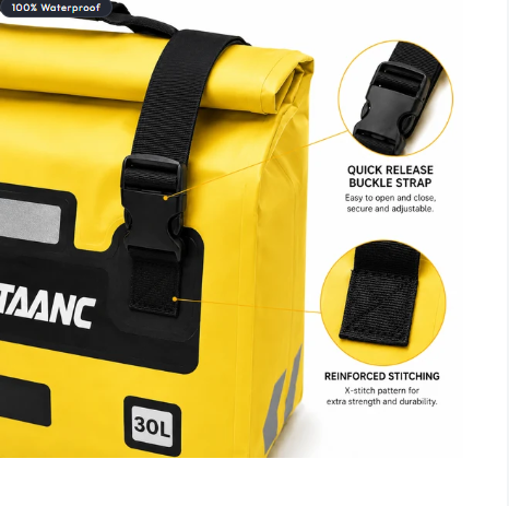 TAANC Terra Series Waterproof Motorcycle Saddle Bags 30L X 2- Adventure Touring Side Luggage Bags - Yellow