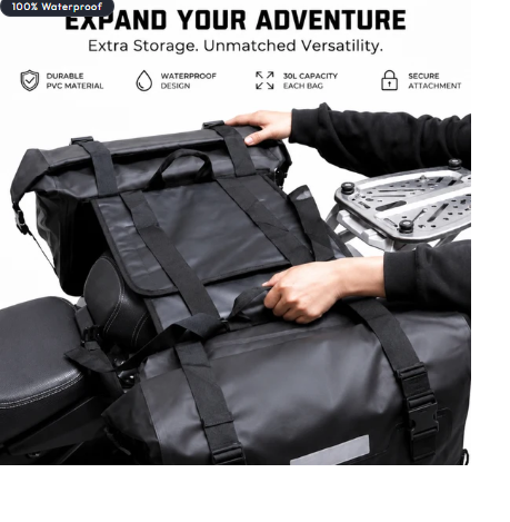 TAANC Terra Series Waterproof Motorcycle Saddle Bags 30L X 2- Adventure Touring Side Luggage Bags - Yellow