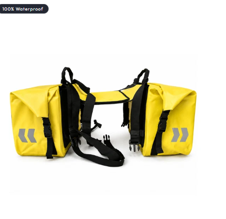 TAANC Terra Series Waterproof Motorcycle Saddle Bags 30L X 2- Adventure Touring Side Luggage Bags - Yellow